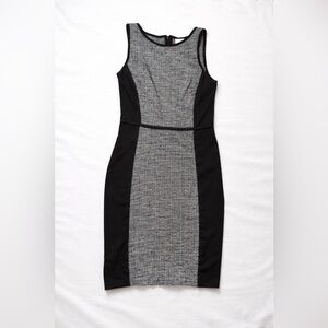 LOFT‎ Black & White Tweed Sheath Dress Size 6 – Structured & Flattering